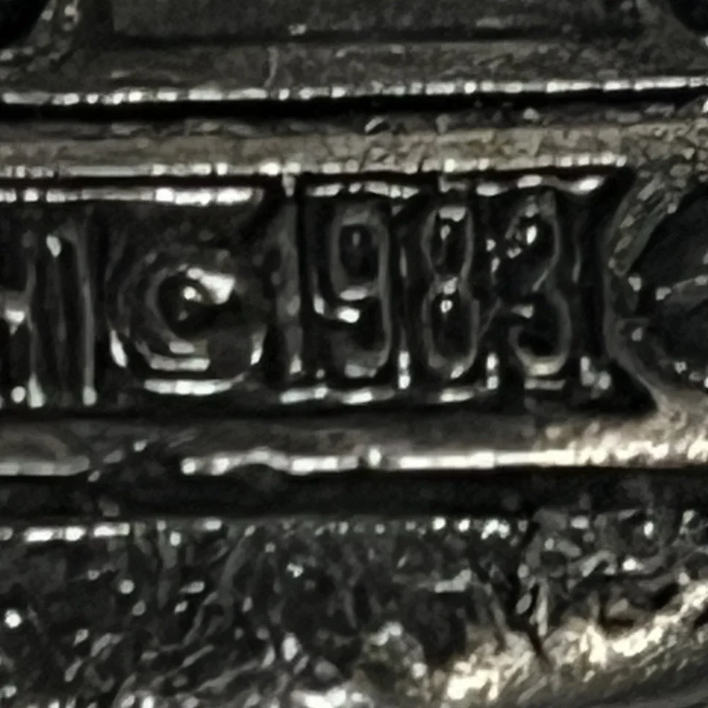 Vintage MM United Chicago Fire Truck Belt Buckle Solid Metal USA 1983 D1341